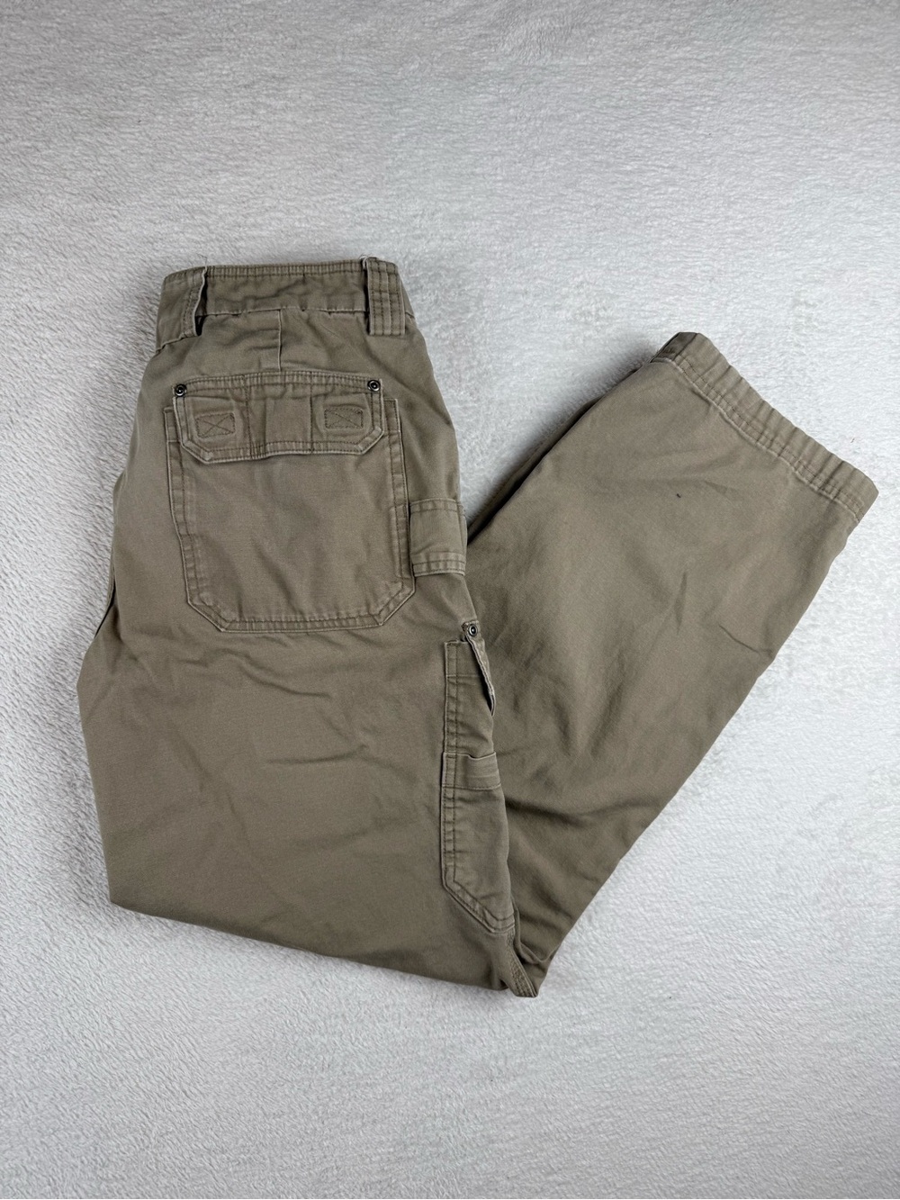 Duluth Trading Co Beige Flex Fire Hose Cargo Utility Pants Size 34x34 Trim Fit